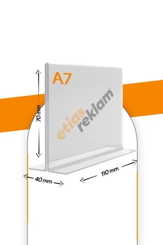 A7 T Tipi Yatay 5'Lİ Masa Üstü 2.8 Mm Şeffaf Pleksi Föylük / Broşürlük