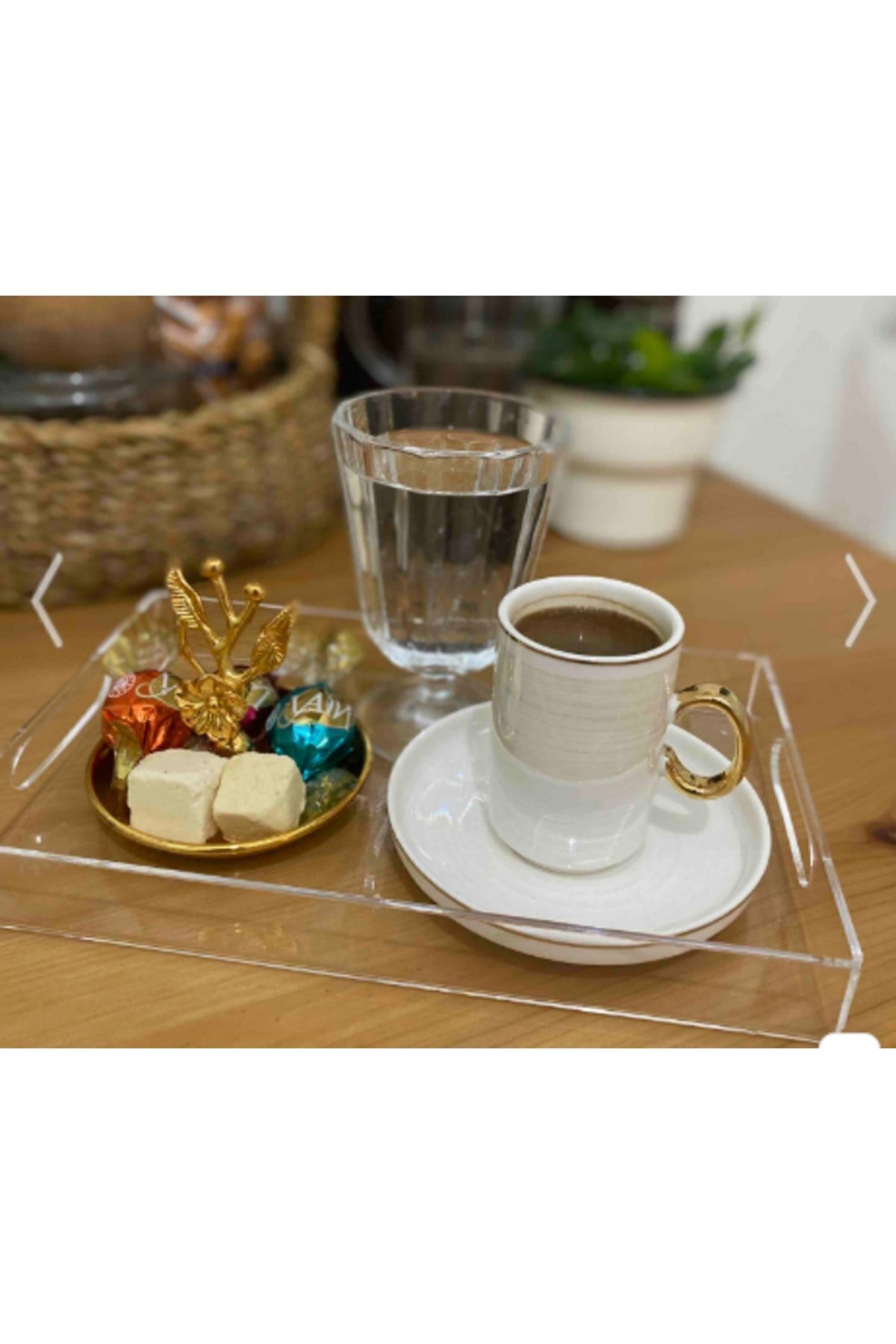 Pleksiglas Dekoratif Sunum Tepsisi ( 14 Cm-22 Cm Toplam 2 Adet Ürün )