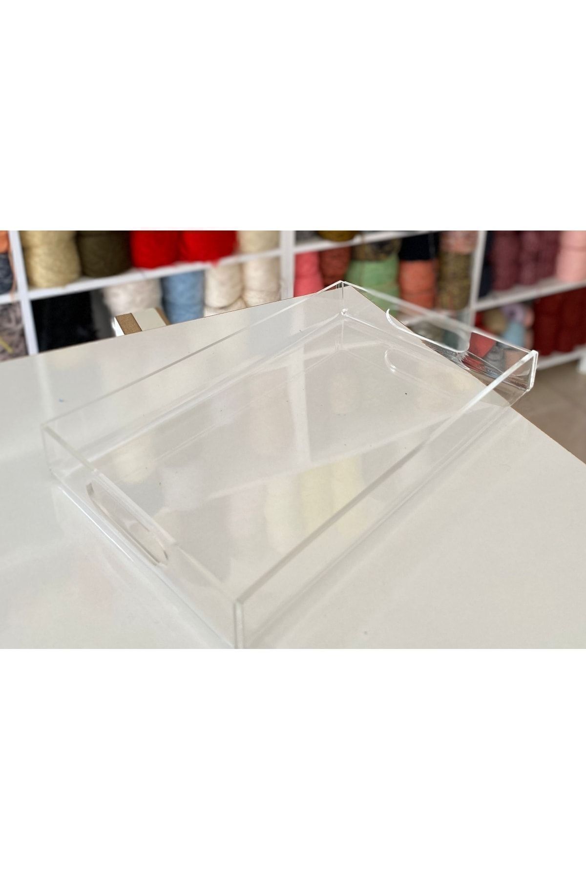 Pleksi 35x25 Cm Şeffaf Pleksi Sunum Tepsisi Nisba Ticaret Ürünü
