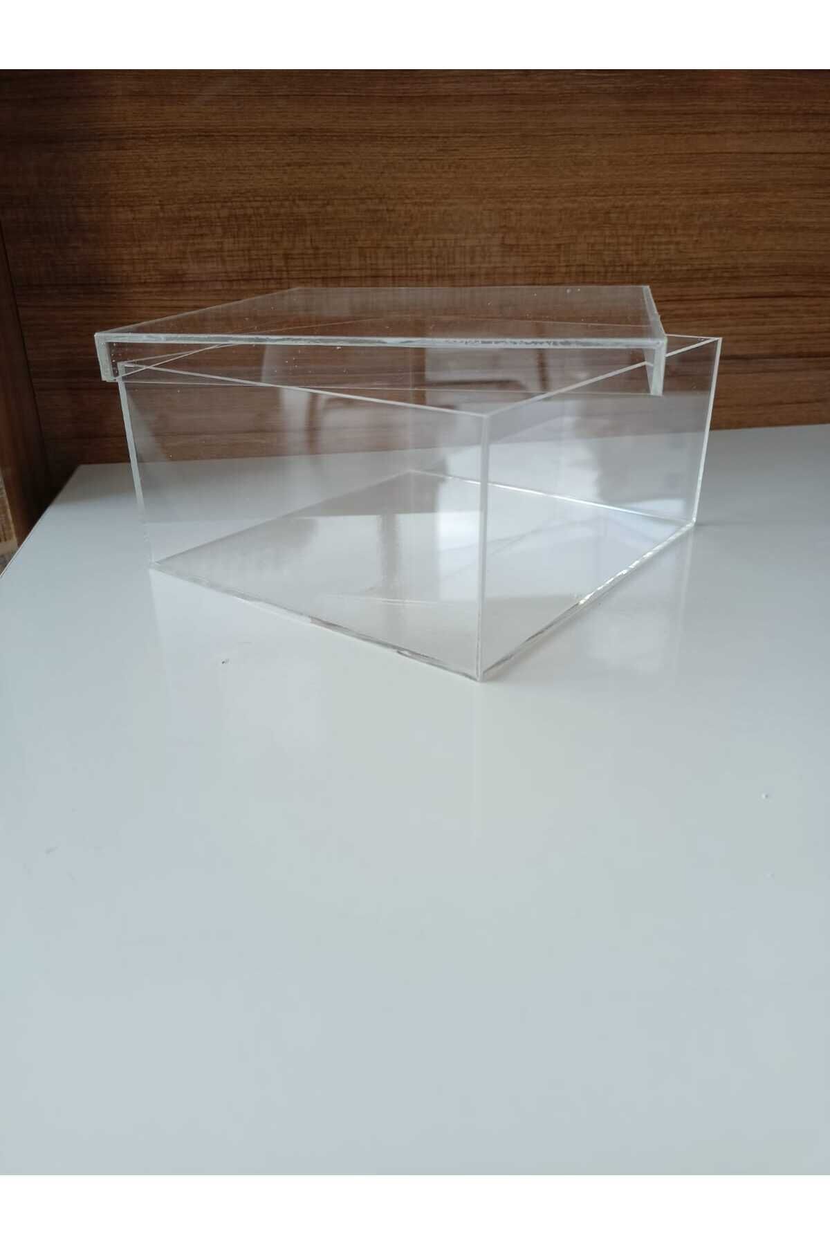 Pleksi Kapaklı Organizer Kutusu.makyaj,takı Kutusu (16x17,5 Yükseklik 8 Cm )