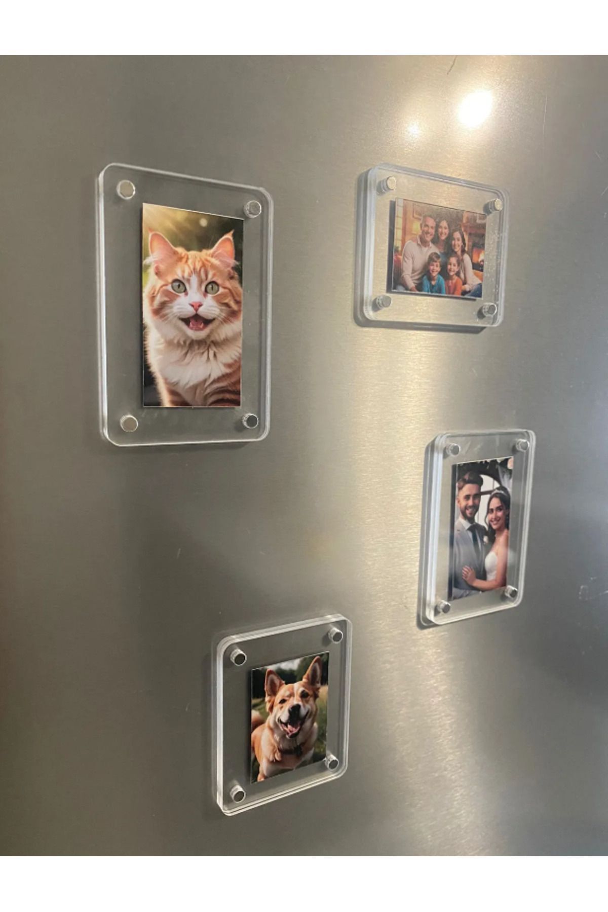 Mıknatıslı Buzdolabı Resim Çerçevesi 4'lü