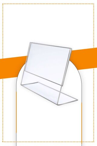 A4 L Tipi Yatay Masa Üstü 10'lu Paket / 2.8 Mm Şeffaf Pleksi Föylük / Broşürlük