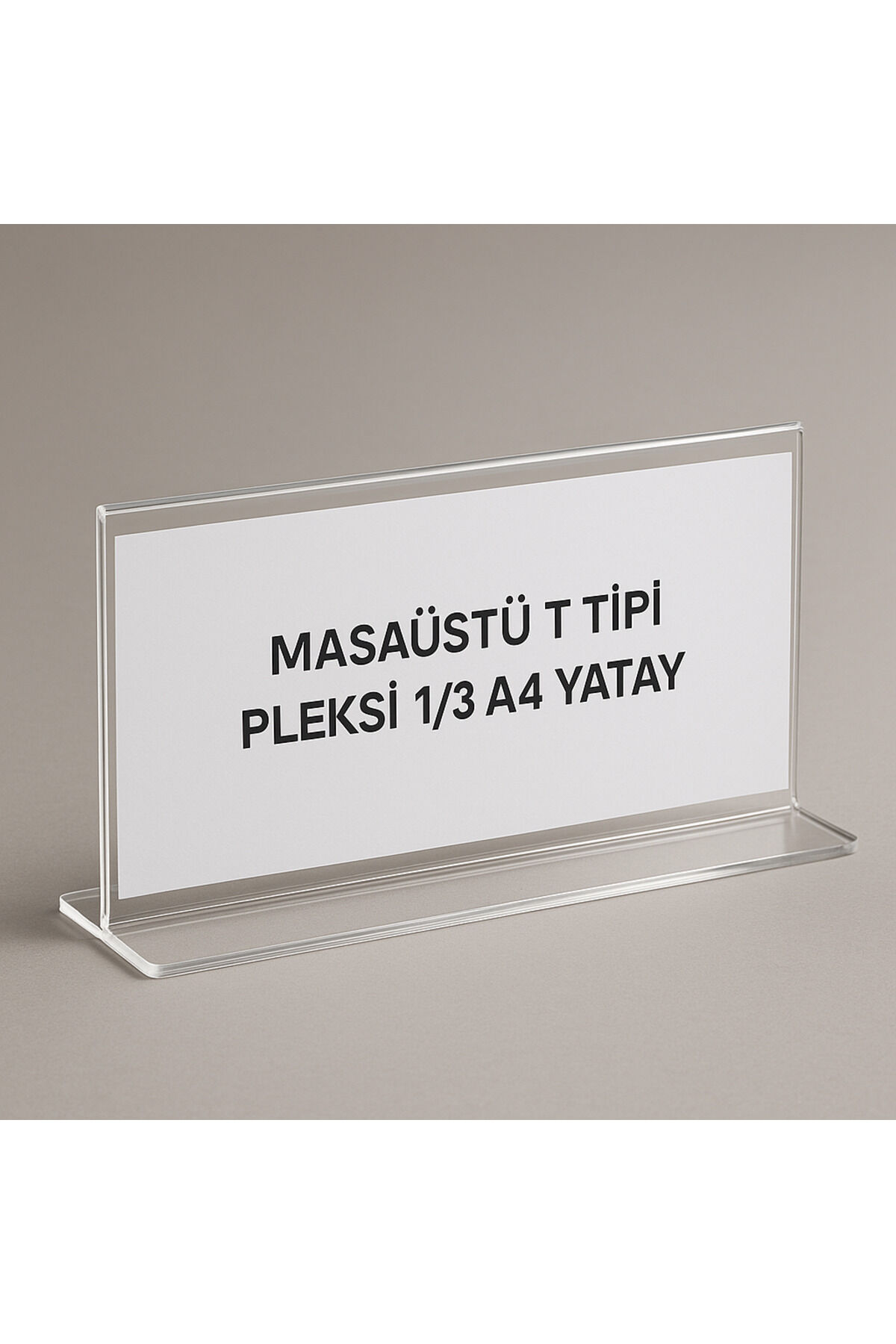 MASAÜSTÜ T TİPİ PLEKSİ BROŞÜRLÜK – 1/3 A4 YATAY
