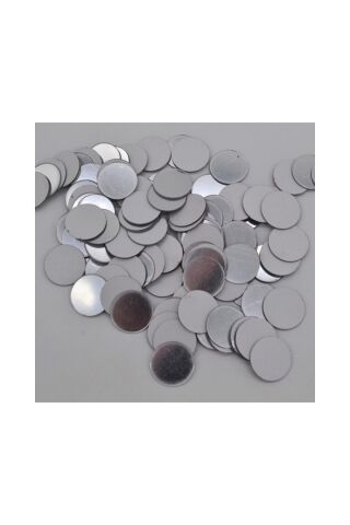 Gümüş Renkli Yapışkanlı Aynalı Pleksi Yuvarlak Kesim 5 Cm (25 Lİ PAKET)