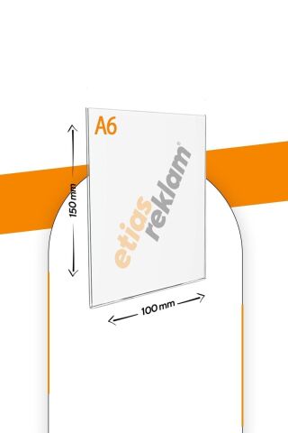 A6 U Tipi Dikey 5'Lİ Masa Üstü 2.8 Mm Şeffaf Pleksi Föylük / Broşürlük