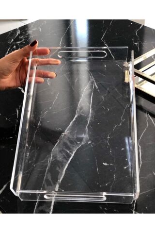 Nisba Ticaret Ürünü Şeffaf Akrilik Pleksi Tepsi30 X 20 Cm