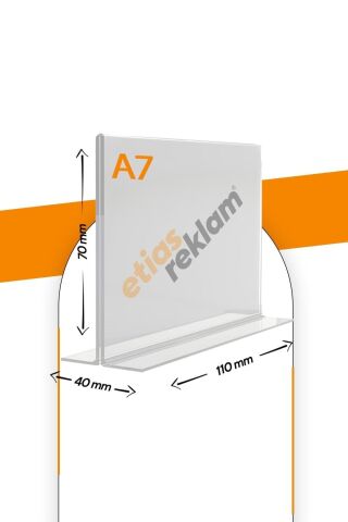 A7 T Tipi Yatay 5'Lİ Masa Üstü 2.8 Mm Şeffaf Pleksi Föylük / Broşürlük