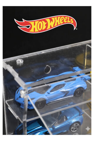 20’li Şeffaf Kapaklı Pleksi Raf - 1/64 Diecast Model Araba Koleksiyon Sergileme Kutusu