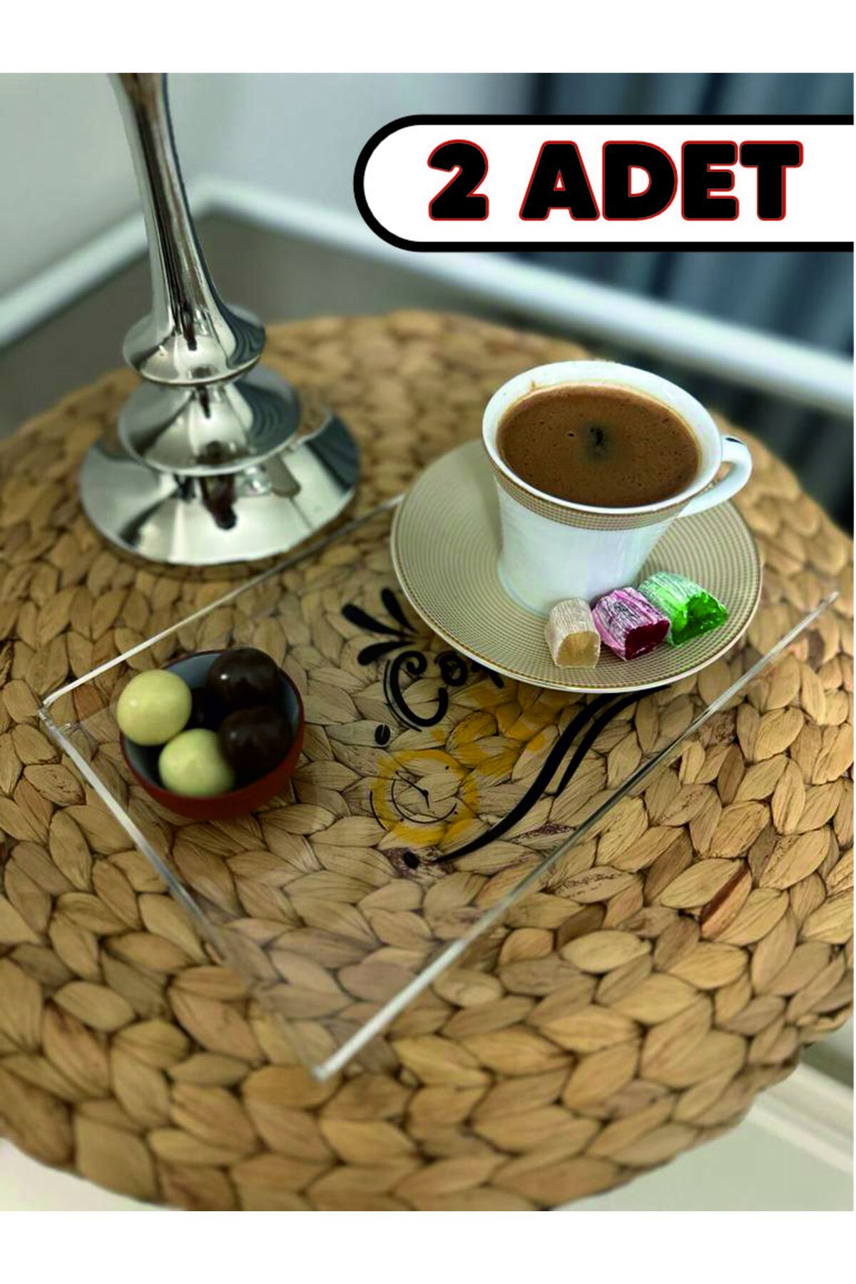 PLEKSİ SUNUM TEPSİSİ BASKILI 2'Lİ 14X22 CM