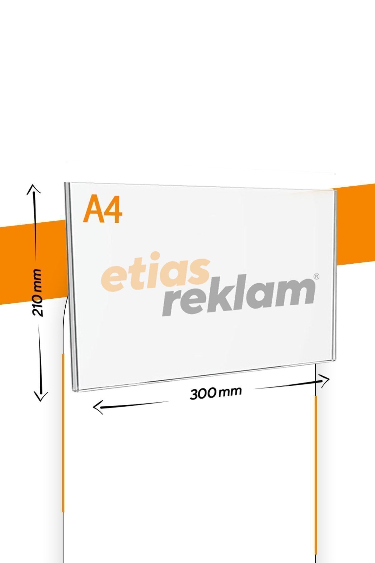 A4 U Tipi Yatay Masa Üstü 10'lu Paket / 2.8 Mm Şeffaf Pleksi Föylük / Broşürlük