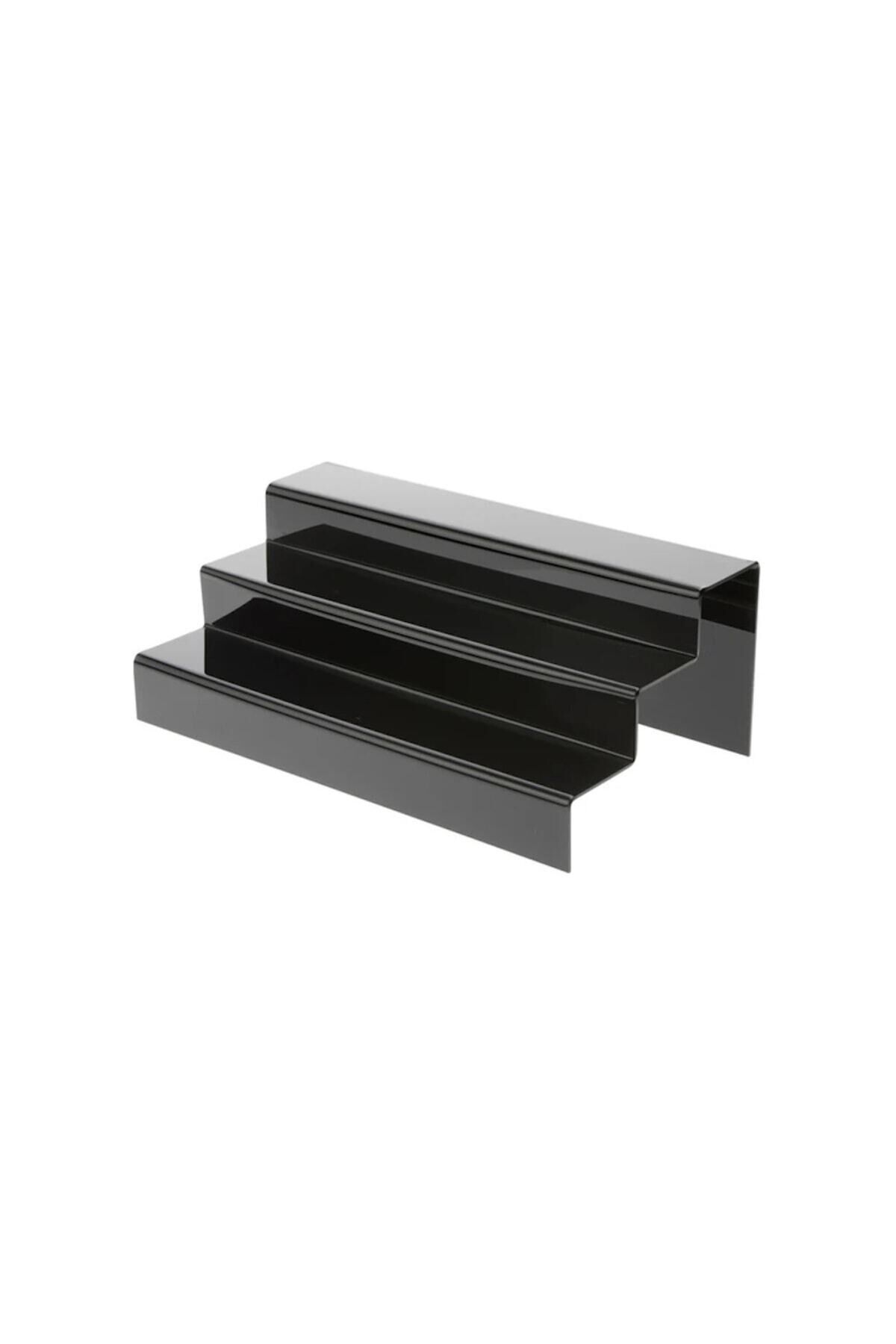 3 Katlı Merdiven Stand Pleksi- Özel Tasarım Pleksi Raf 40 cm
