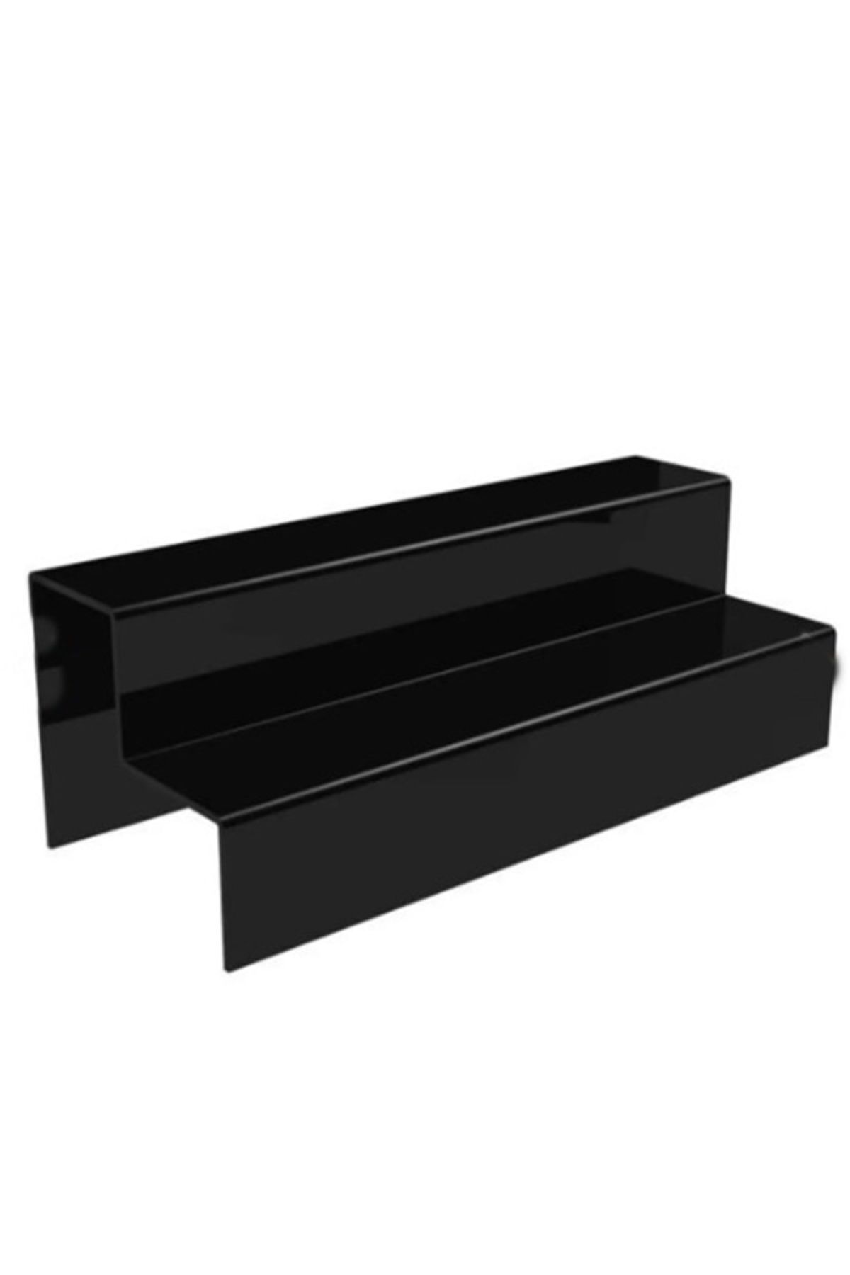 Seha Akrilik Pleksi 2 Katlı Merdiven Stand 3 Mm Siyah Baharatlık 10x30