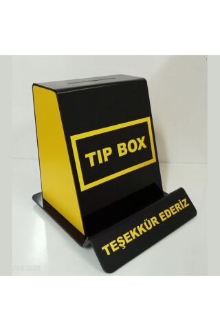 Sarı-siyah Tip Box Bahşiş Kutusu
