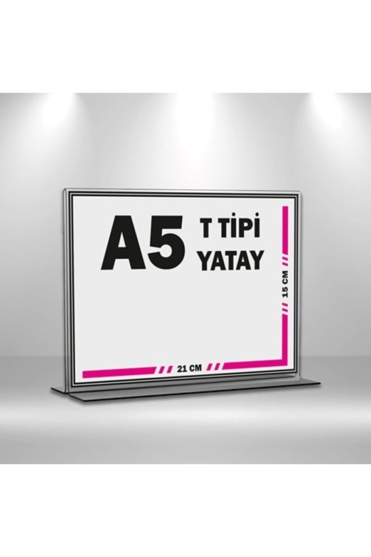 T Tipi A5 Pleksi Föylük Broşürlük-yatay A5 Föylük-50 li Paket