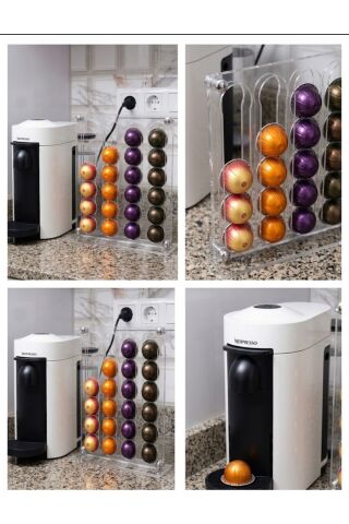 Nespresso Vertuo Uyumlu Şeffaf Pleksi Kapsül Standı