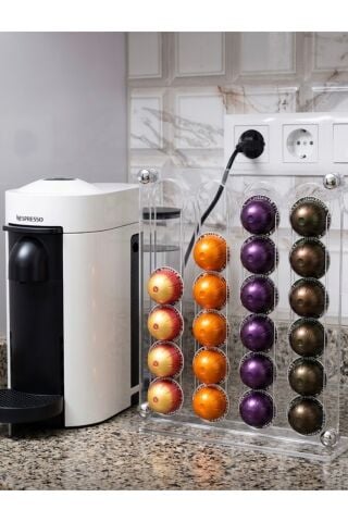 Nespresso Vertuo Uyumlu Şeffaf Pleksi Kapsül Standı