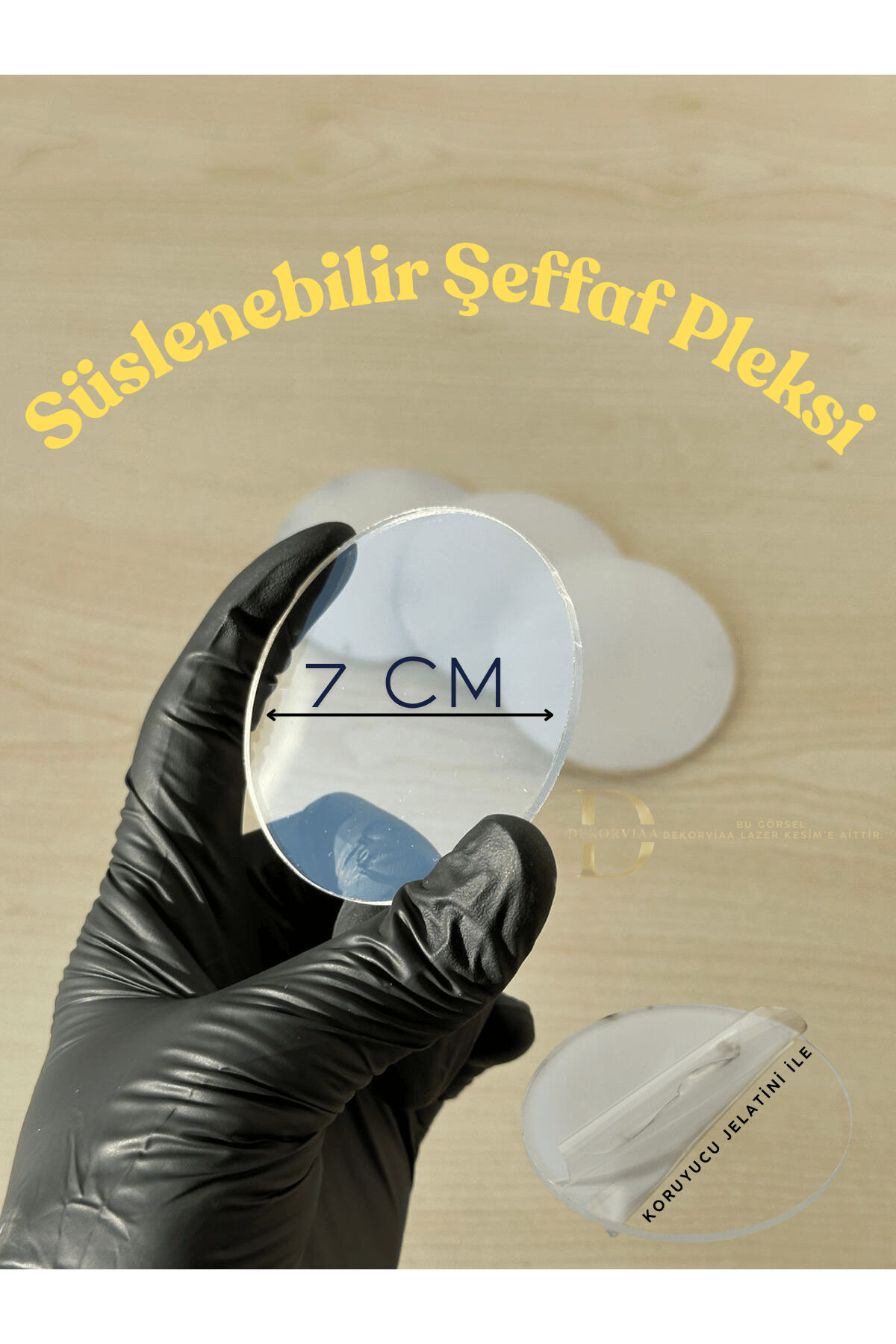 25 Adet Şeffaf Pleksi 7 Cm Nişan ,nikah Hediyelik Boş Şeffaf Pleksi / Süslemeye Uygun