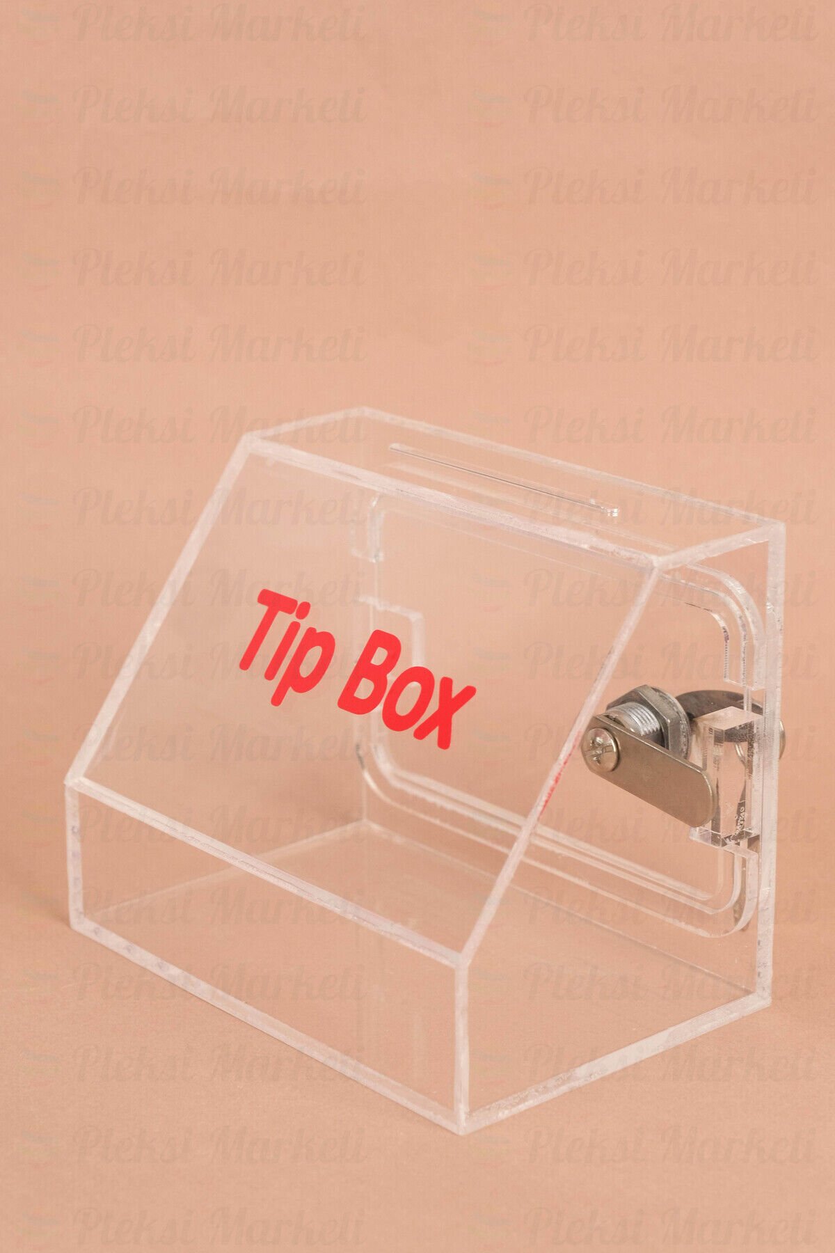 Pleksi Şeffaf Tipbox Bağış Bahşiş Kutusu