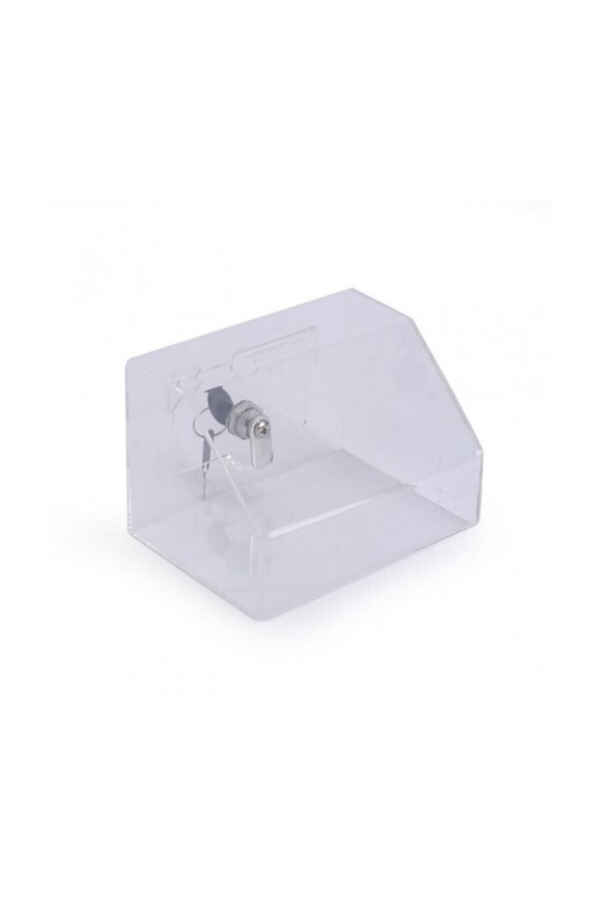Sadaka Kutusu Ve Tip Box Bahşiş Kutusu Pleksi Metal Kilitli 15X10X12
