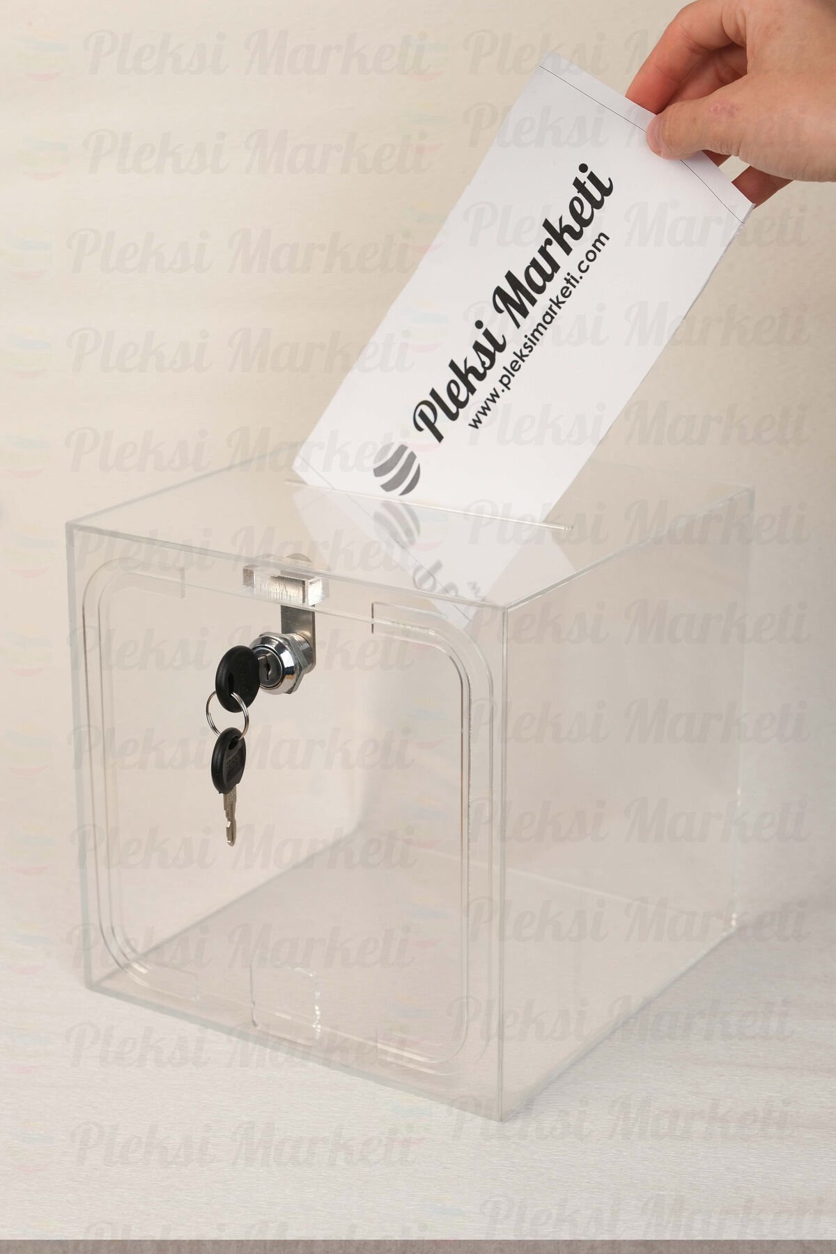 Pleksi Bağış Ve Sadaka Kutusu 20x20x20c Cm