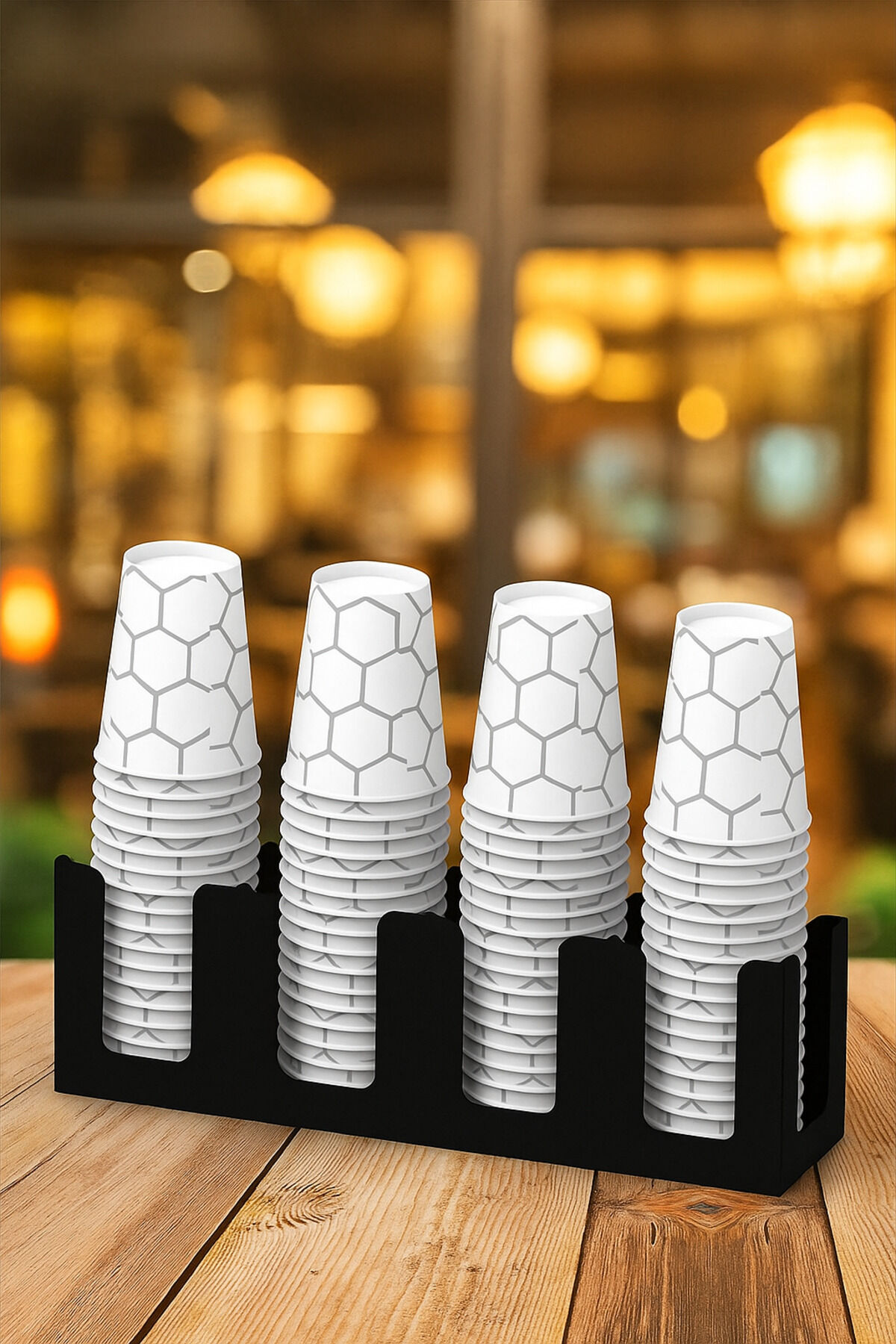 14 Oz Kapasiteli 4 Bölmeli Karton Bardaklık - Kahve Dükkanları Için Mükemmel Bardak Ünitesi
