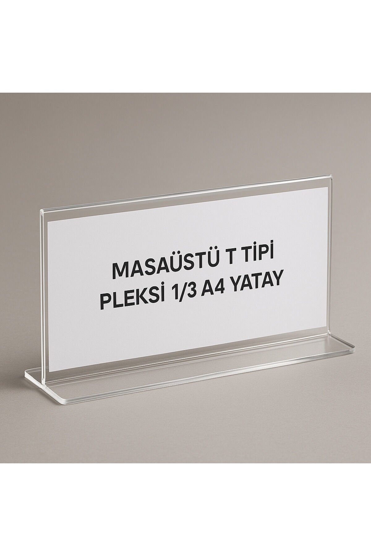 MASAÜSTÜ T TİPİ PLEKSİ BROŞÜRLÜK – 1/3 A4 YATAY