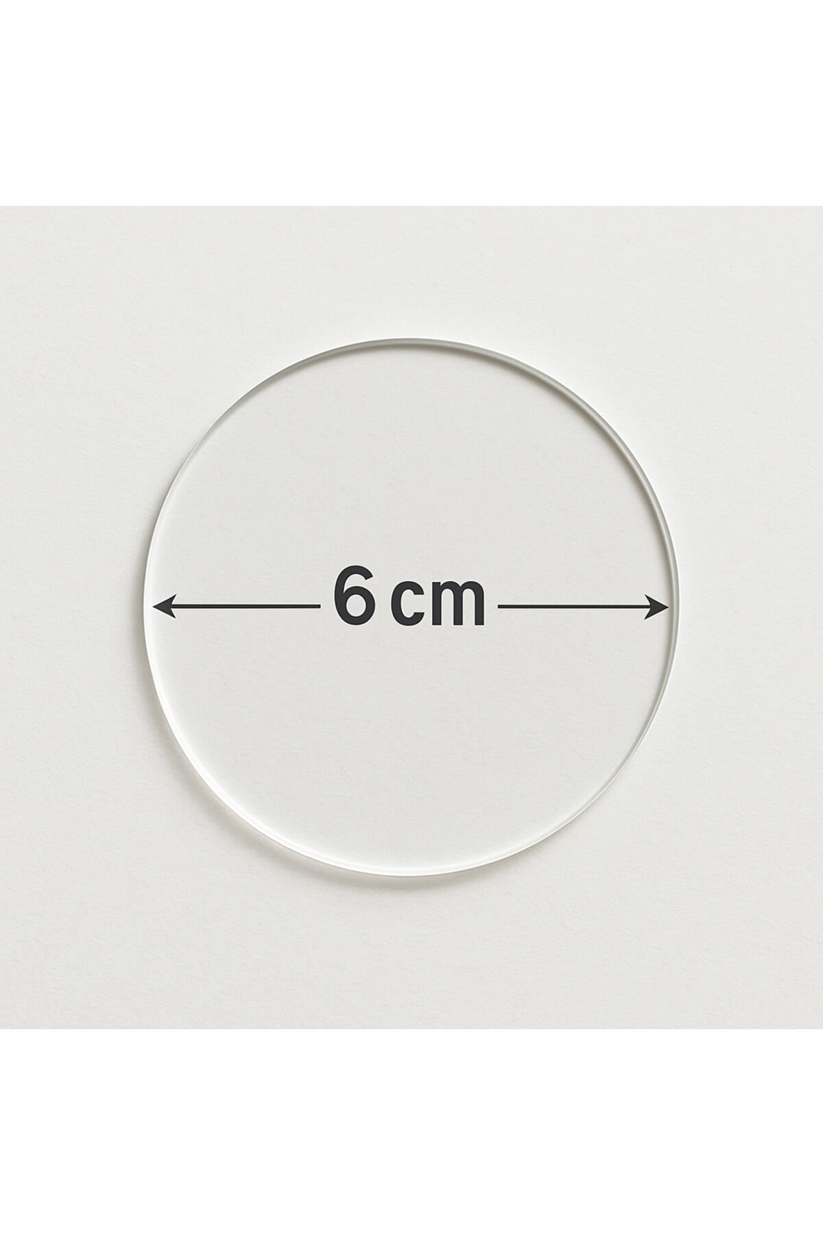 SeHa Pleksi Akrilik Şeffaf Daire 6cm Boş Şekilde - Süslemeye Uygun - 10 Adet- 6 cm