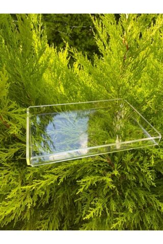 Pleksi Desensiz Düz Tek Kişilik 14*22 Cm 1 Adet Kahve Sunum Tepsisi