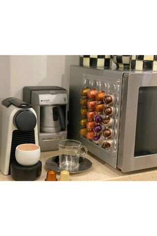 Kapsül Kahve Standı Buzdolabı Için Mıknatıslı 20 Kapsül Kapasiteli Nespresso Uyumlu