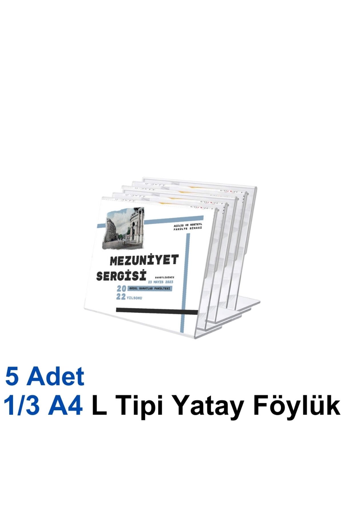 1/3 A4 L Tipi Yatay Föylük - 5 Adet | Şeffaf Föylük | - | A4 DEĞİLDİR! |