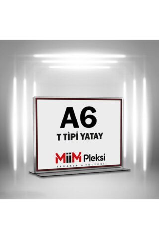 T Tipi A6 Pleksi Föylük Broşürlük-dikey A6 Föylük-50 Li Paket